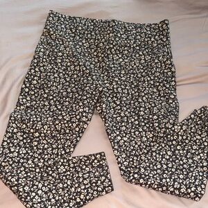 Black Floral Print Skinny Pants